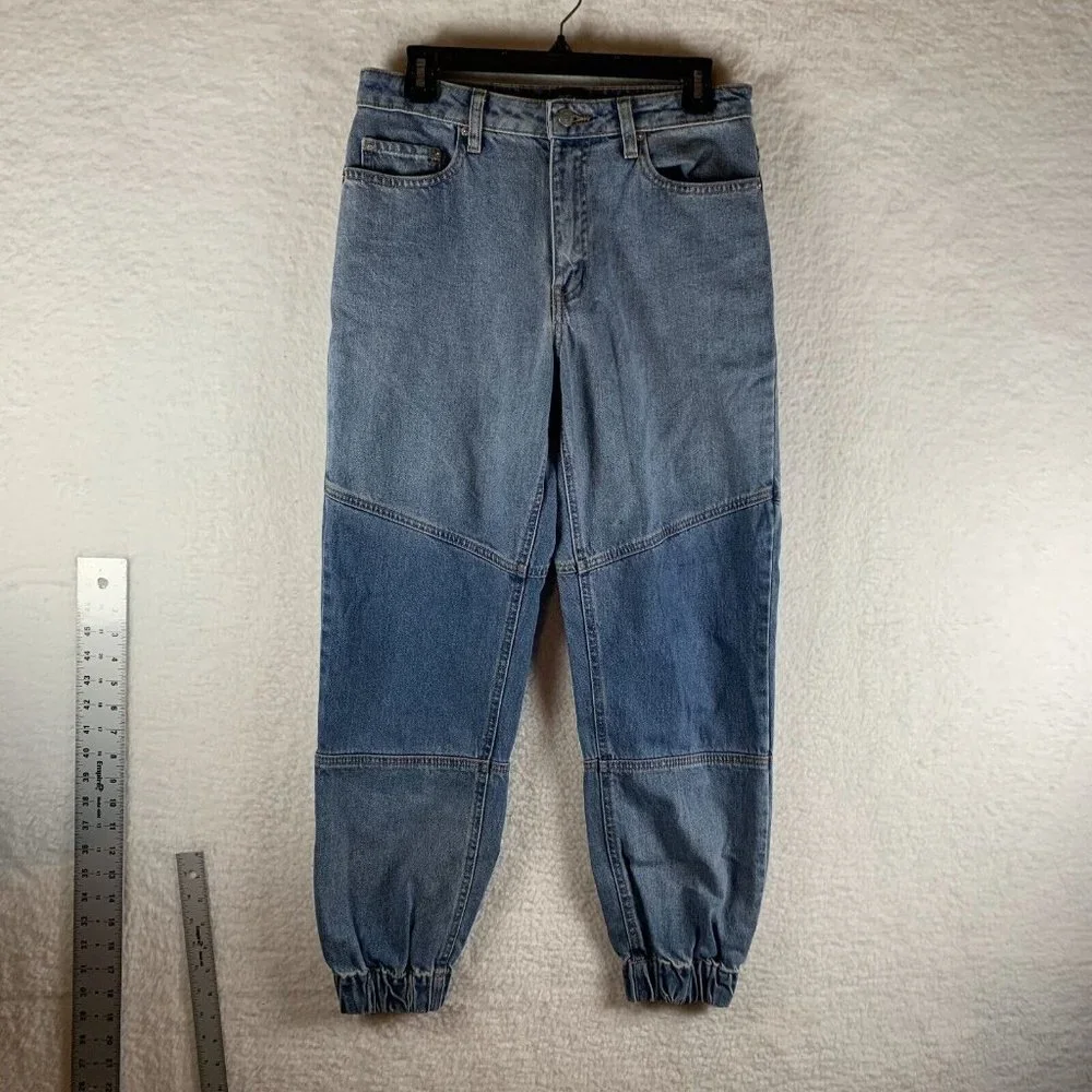 Urban Outfitters BDG Jogger Jeans Women's‎ 27 Blue Denim Spliced High-Rise 7841